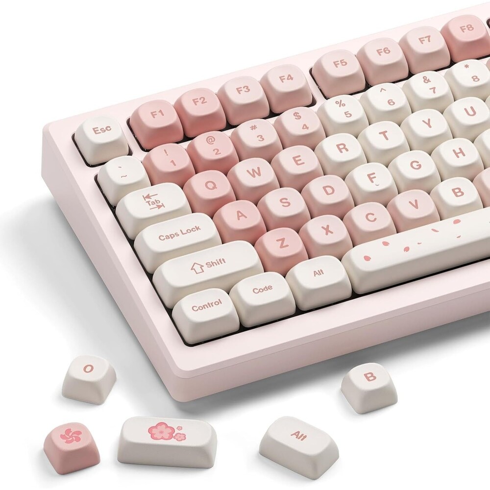 BNIB Pink Cute Keycaps Set for Mechanical Keyboard – 142 Keys